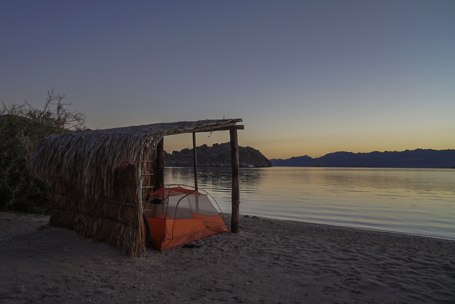 Our tent on the beach at Bahia Concepcion